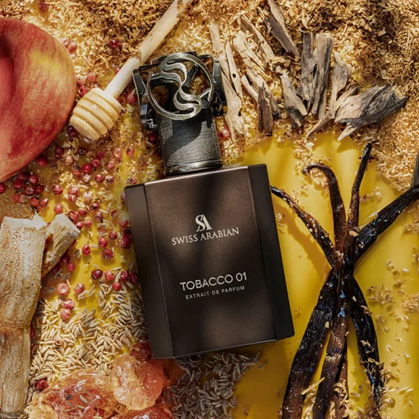 Swiss Arabian Tobacco 01 lifestyle kép – alma, vanília és fűszerek társaságában